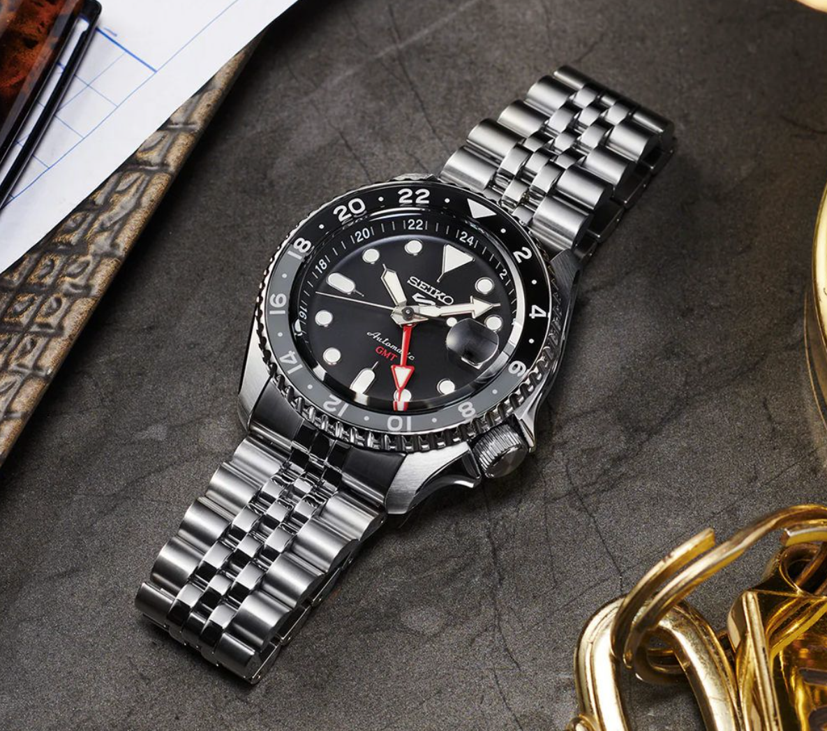 Seiko 5 SSK001K1 Sports Black Grape GMT Automatic Watch