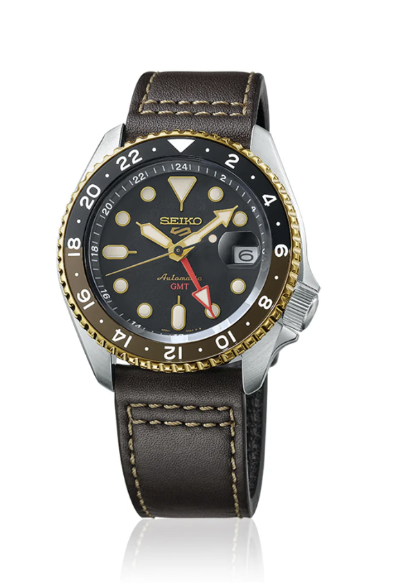 Seiko SSK036K1 5 Sports SKX GMT 42.5mm Mens Mocha Watch