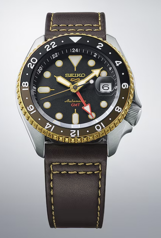 Seiko SSK036K1 5 Sports SKX GMT 42.5mm Mens Mocha Watch