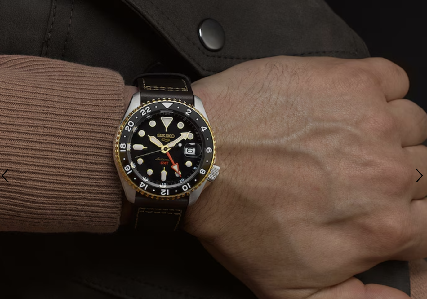 Seiko SSK036K1 5 Sports SKX GMT 42.5mm Mens Mocha Watch