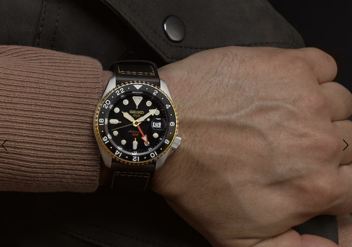 Seiko SSK036K1 5 Sports SKX GMT 42.5mm Mens Mocha Watch