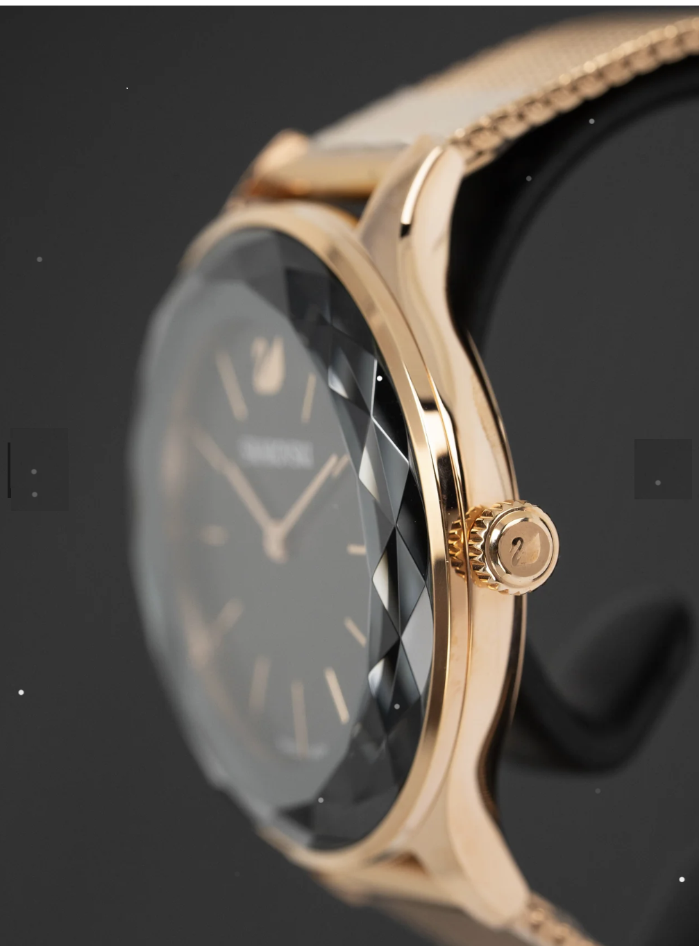 Swarovski Womens Watch Octea Nova Mini Rose Gold Black 5430424