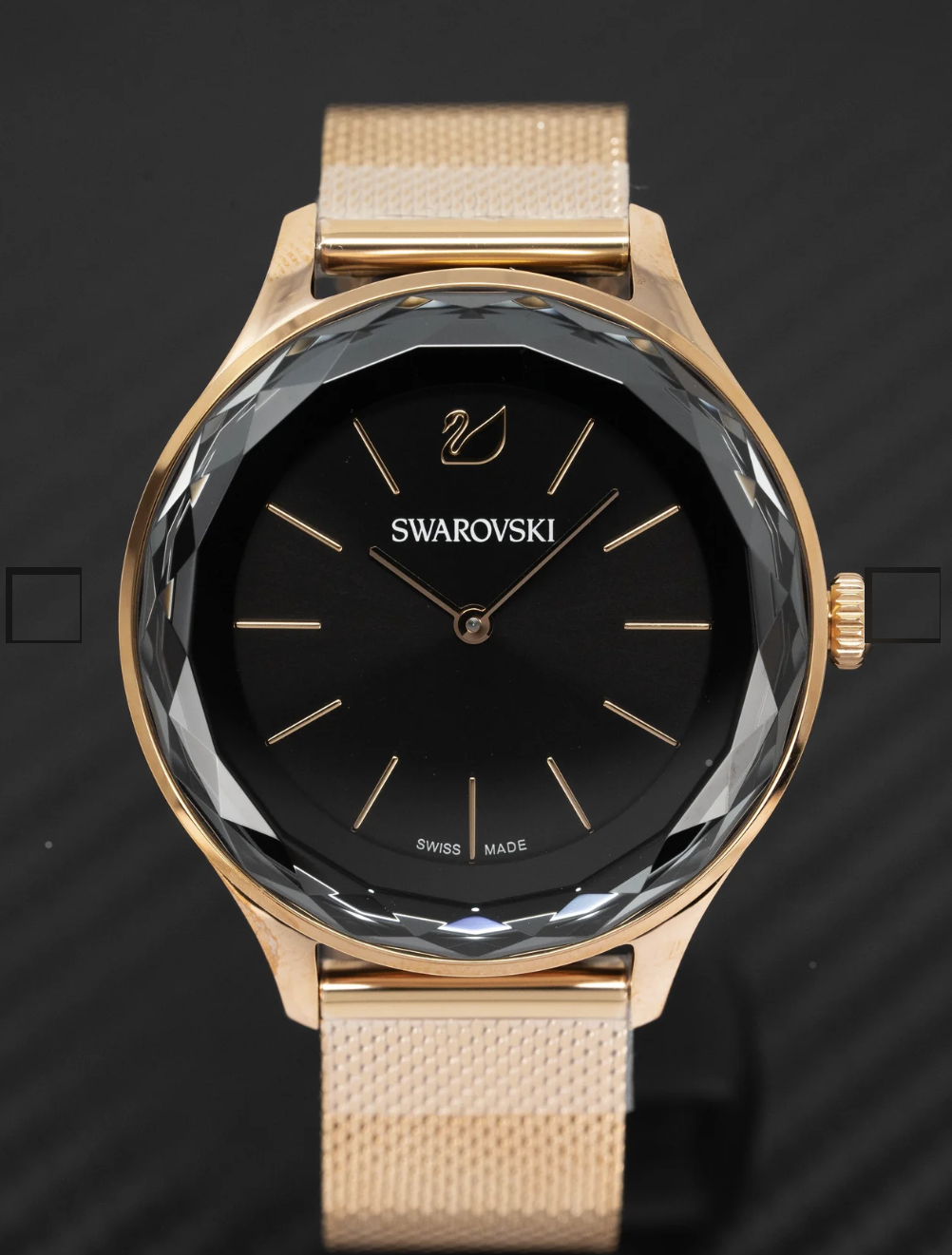 Swarovski Ladies Watch Octea Nova Mini Rose Gold Black 5430424