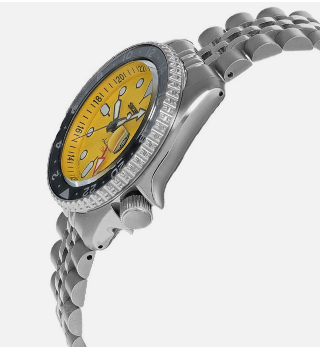 SEIKO 5 SSK017 Sports SKX Sports Style GMT Series 42.5MM Yellow Dial Men's Watch