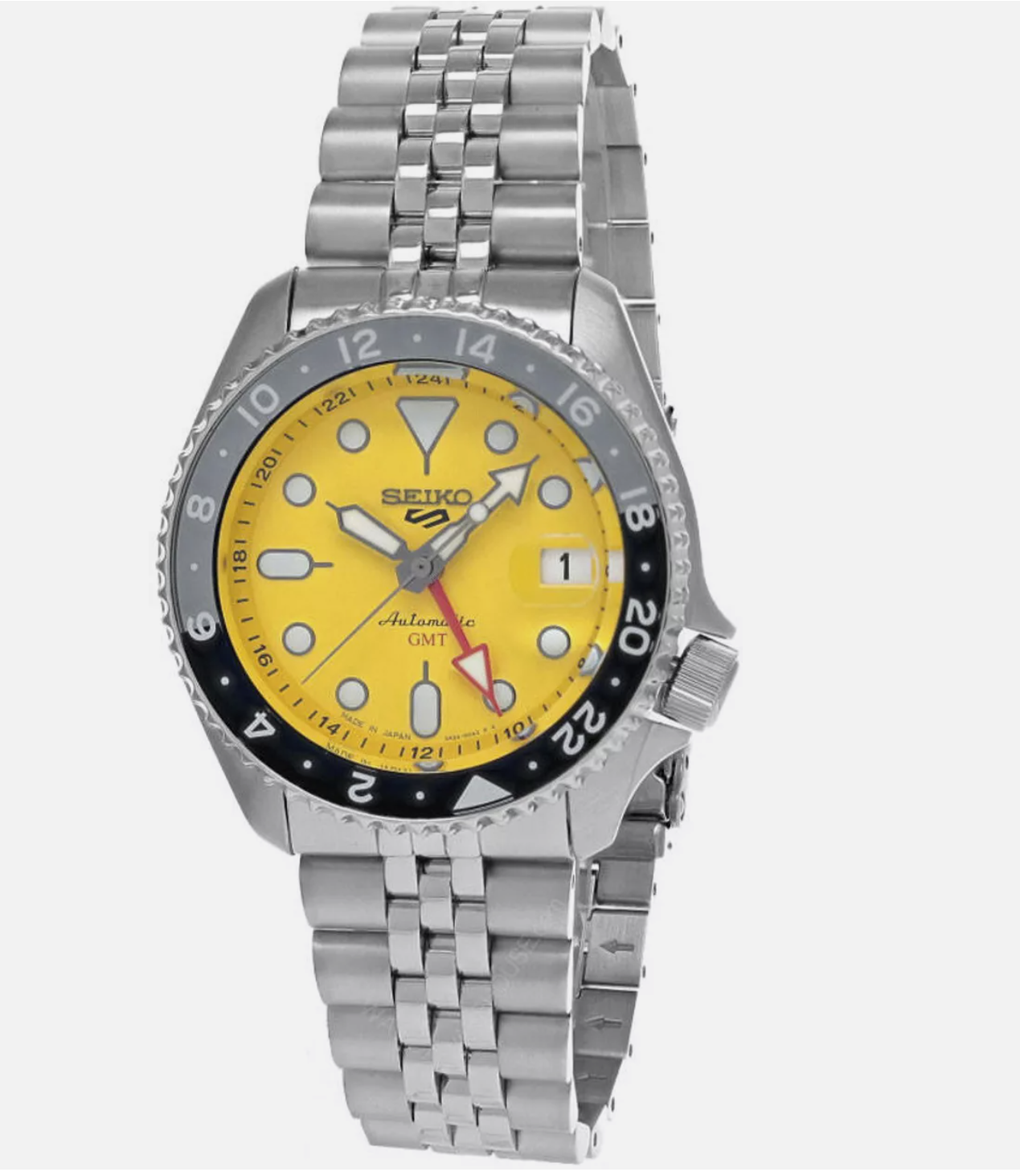 SEIKO 5 SSK017 Sports SKX Sports Style GMT Series 42.5MM Yellow Dial Men's Watch