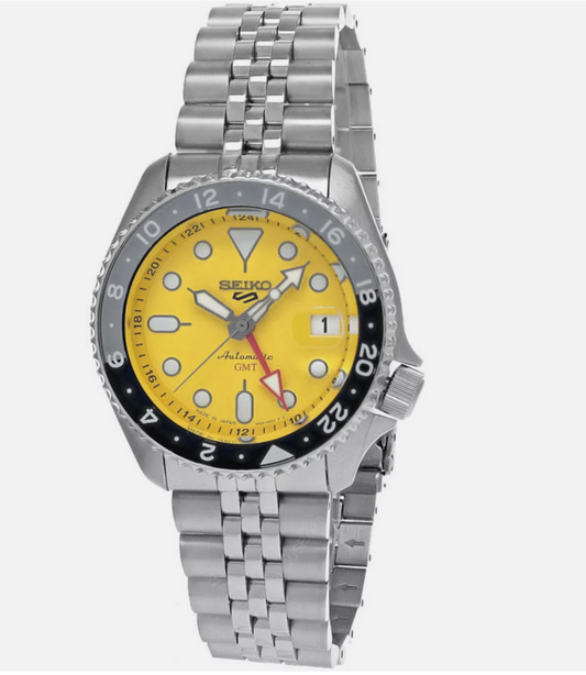 SEIKO 5 SSK017 Sports SKX Sports Style GMT Series 42.5MM Yellow Dial Men's Watch