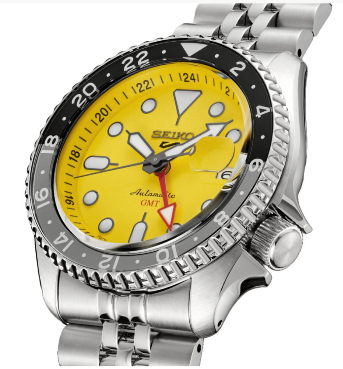 SEIKO 5 SSK017 Sports SKX Sports Style GMT Series 42.5MM Yellow Dial Men's Watch